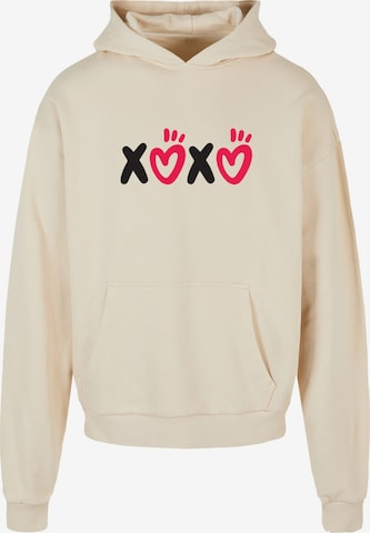 Merchcode Sweatshirt 'Valentines Day - XOXO' in Beige: voorkant