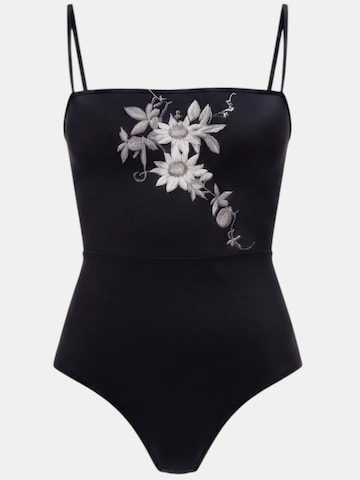 Push-up Costume intero modellante 'Isola Bella Bustier Shaping Swimsuit Monochrome' di MAREZZA in nero: frontale