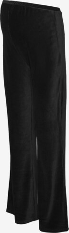 MAMALICIOUS Rozkloszowany krój Spodnie 'KAMMA' w kolorze czarny: przód