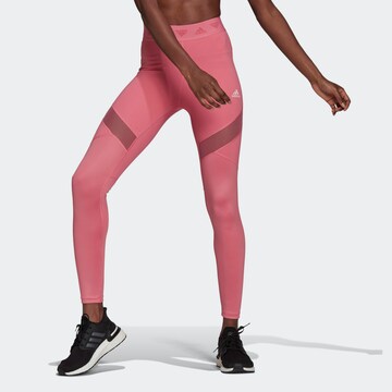 ADIDAS SPORTSWEAR - Skinny Calças de desporto em rosa: frente