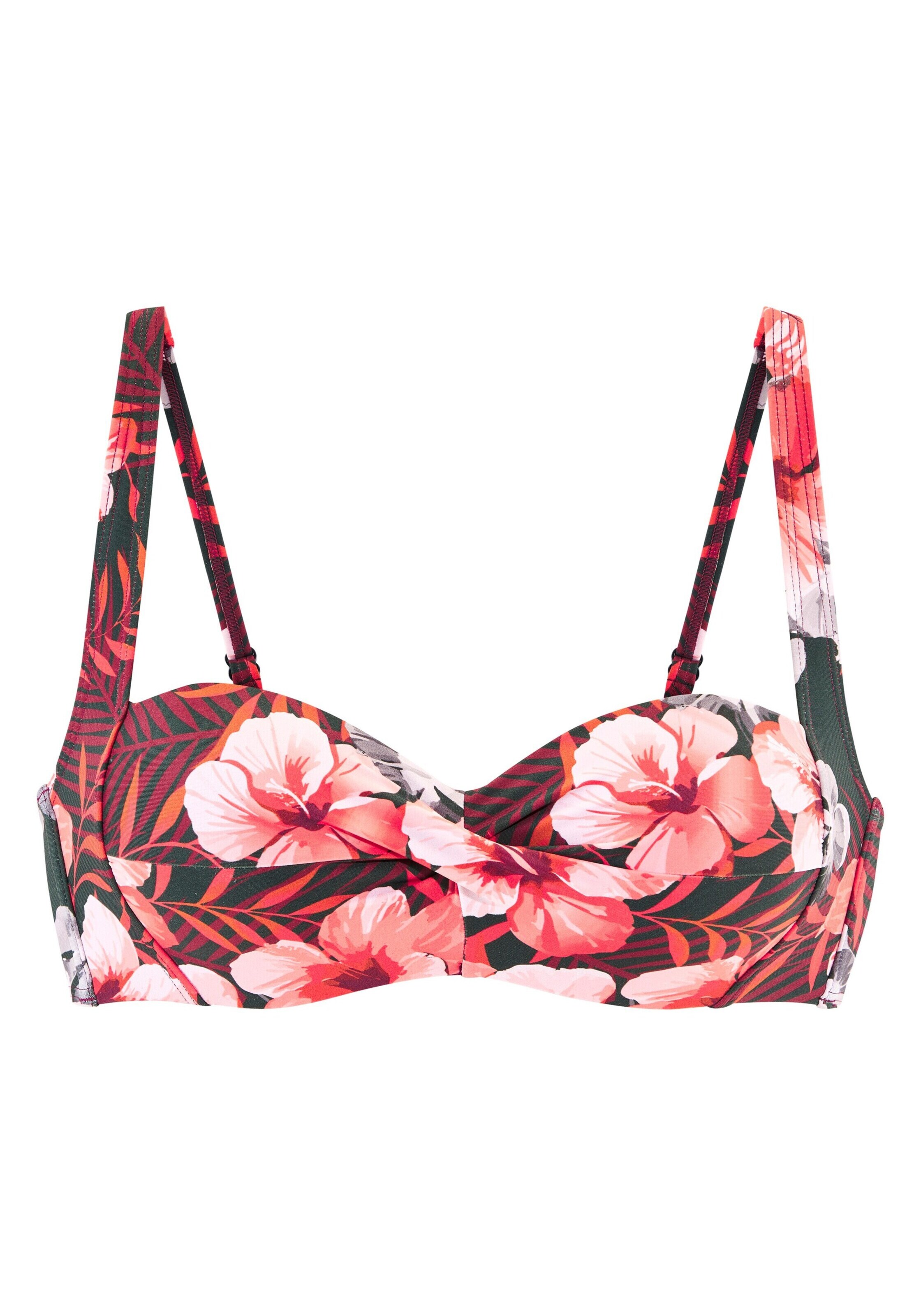 LASCANA Bikinitop in 75/D in tanne / koralle / fuchsia, Produktansicht