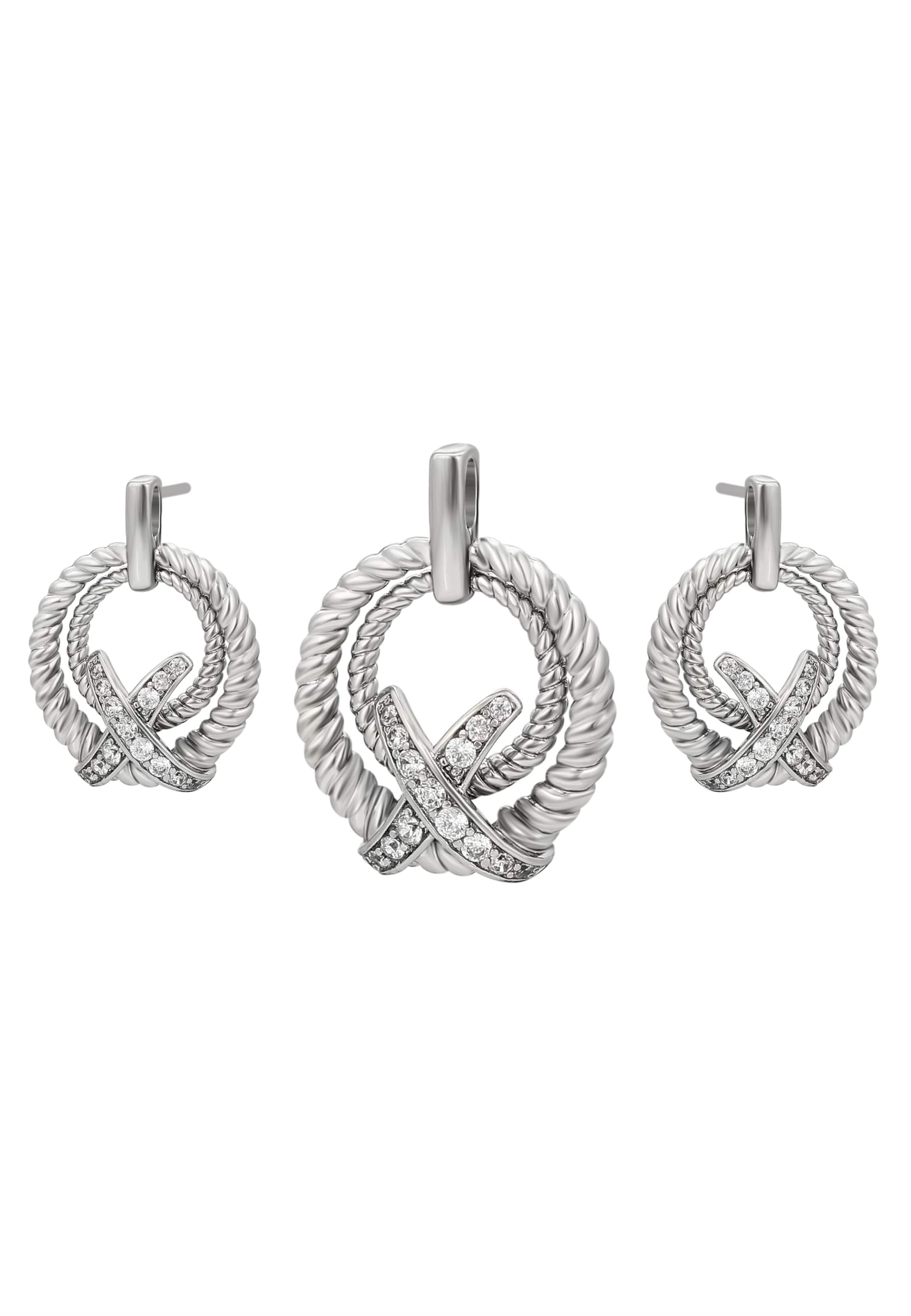 faina Conjuntos de bijuteria em prata / transparente, Vista do artigo