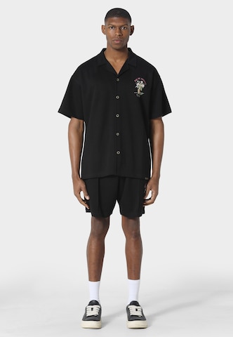 Coupe regular Chemise 'BOTANICA' Pas De Monaco en noir