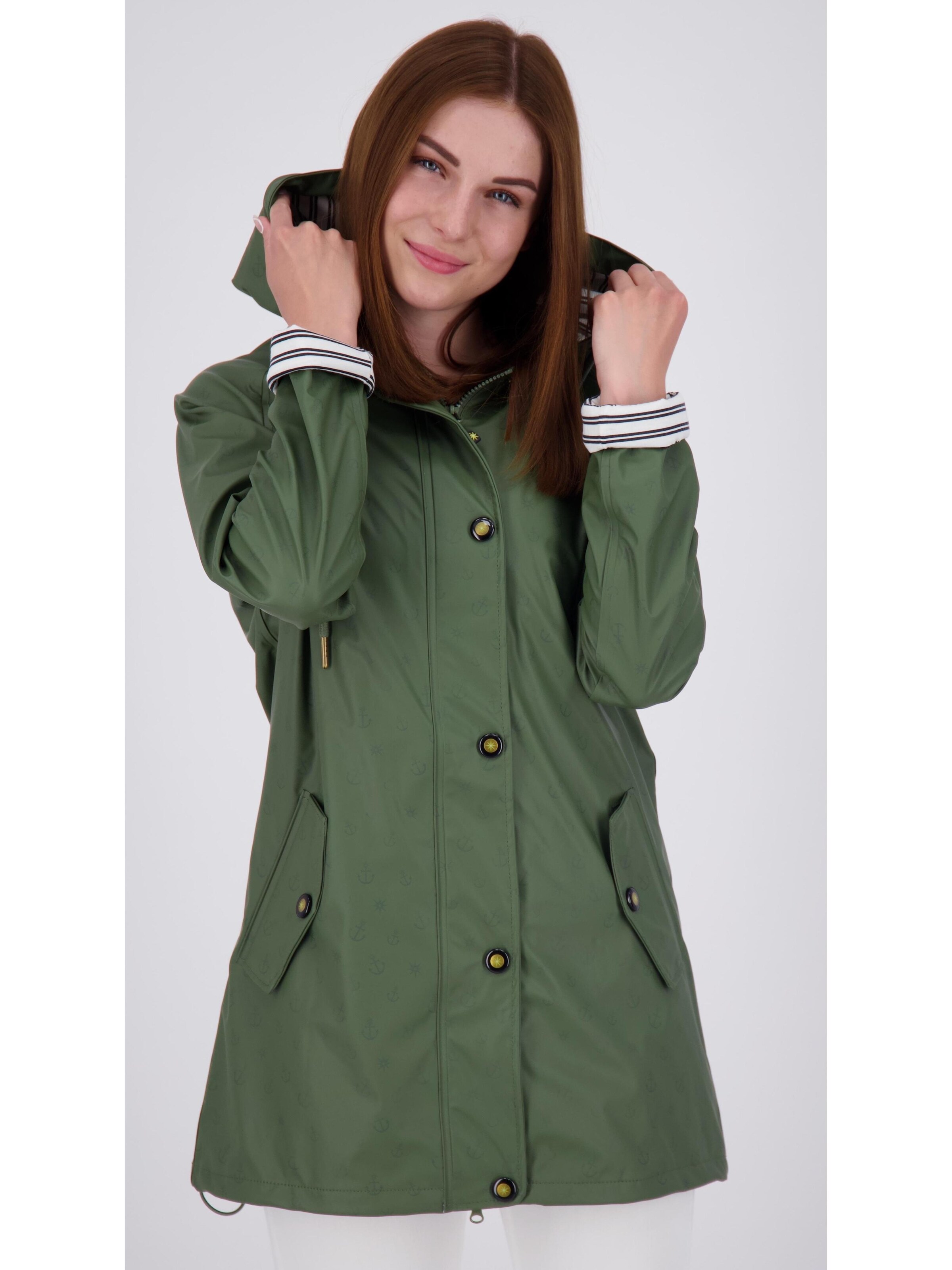 ankerglut Übergangsparka 'Friesennerz ANKERGLUTZAUBER' in Grün: Vorderseite