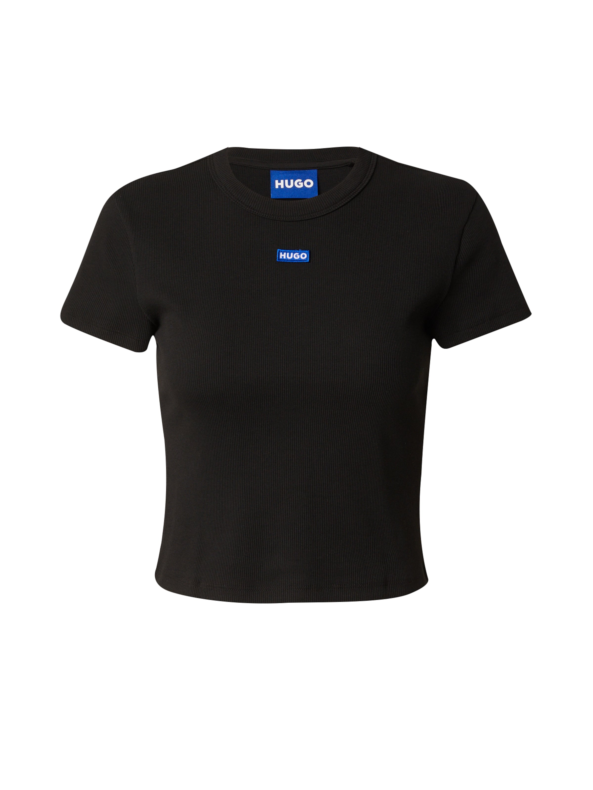 HUGO Μπλουζάκι σε μαύρο: μπροστά