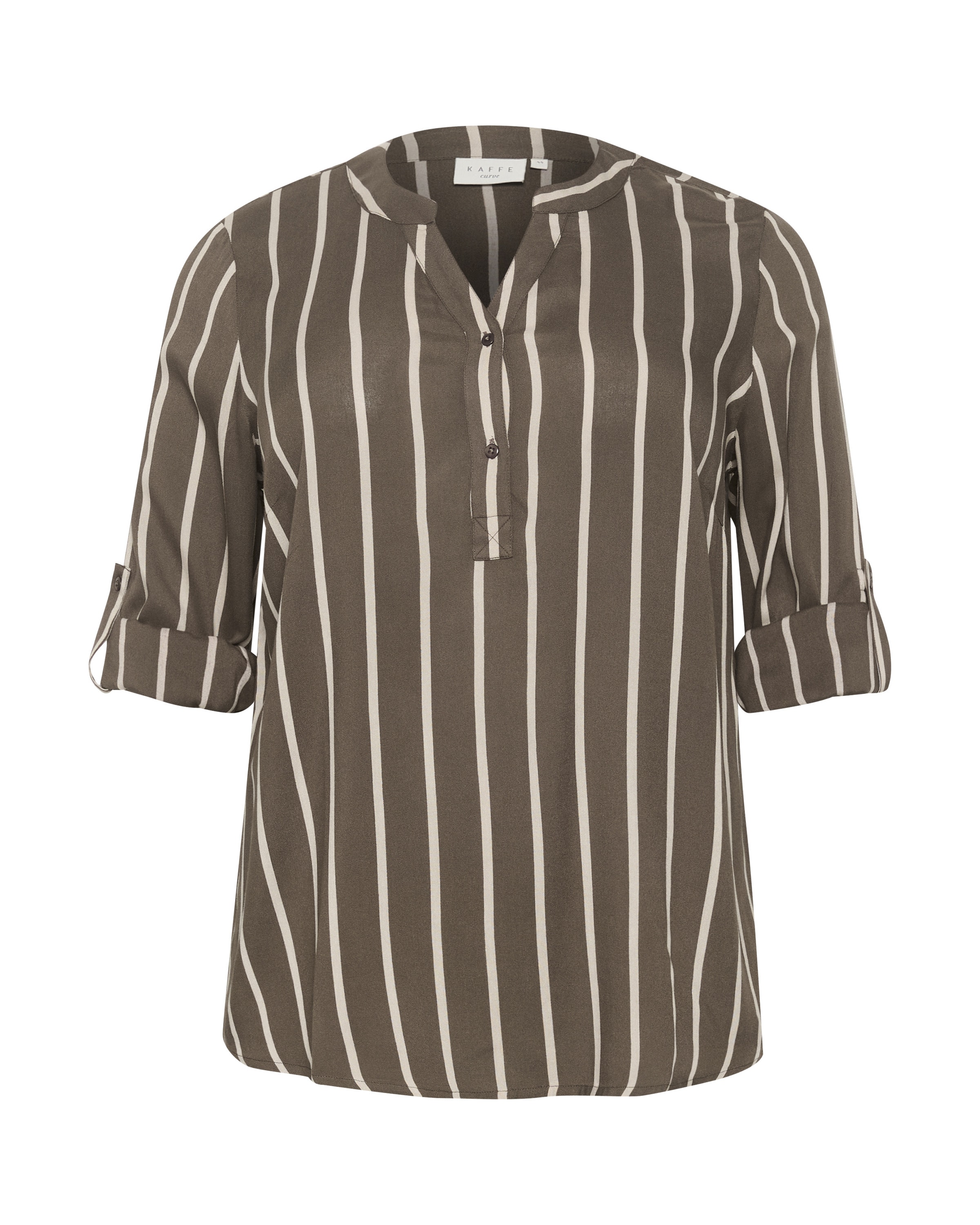 KAFFE CURVE Blouse &#x27;KCSida&#x27; in Bruin: voorkant