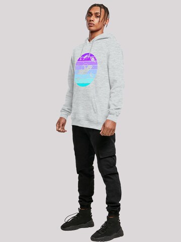 Sweat-shirt 'Retro Alien Weltraum Sonnenuntergang' F4NT4STIC en gris