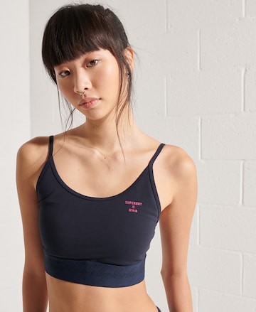 Superdry Bustier Sport bh in Blauw