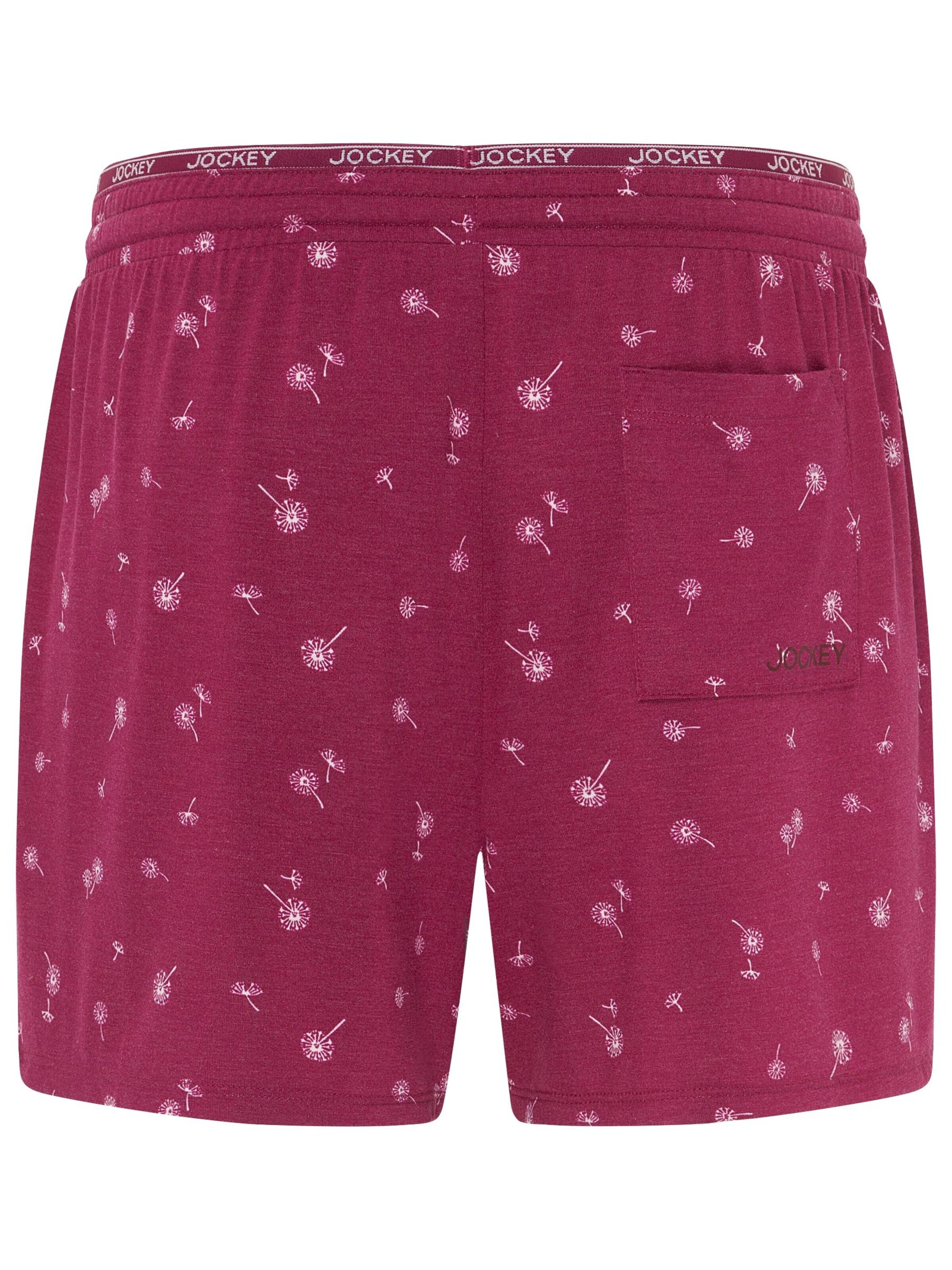 JOCKEY Loose fit Pants 'Soft Touch Luxe Short' in Red