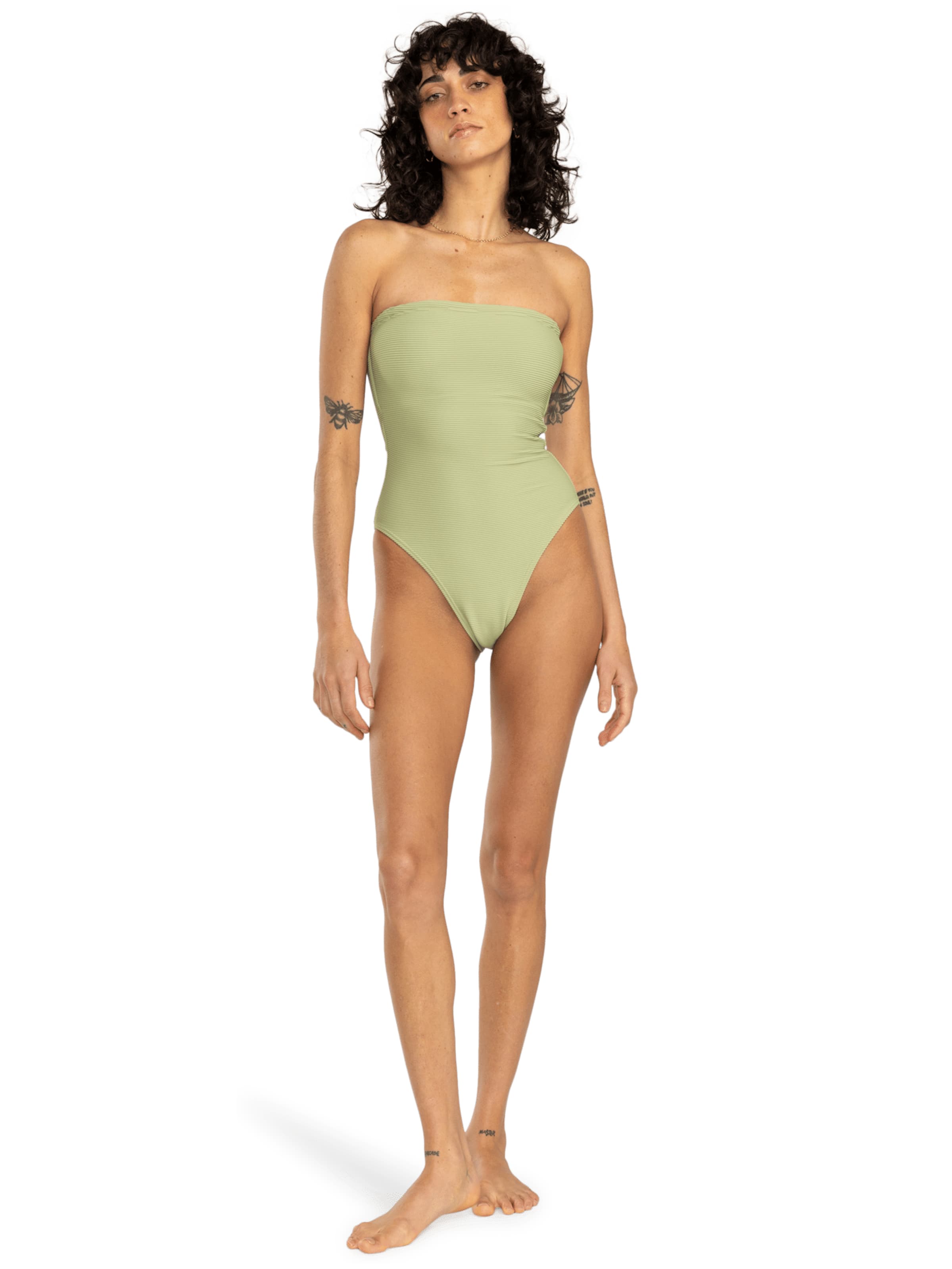 BILLABONG Bandeau Swimsuit 'Tanlines' in Green