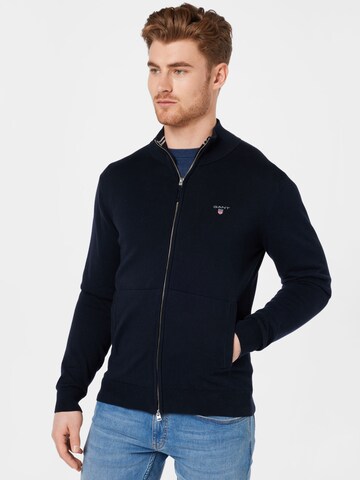 GANT Gebreid vest in Blauw: voorkant