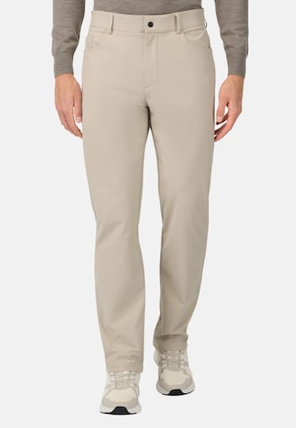 Coupe slim Jean Boggi Milano en beige : devant