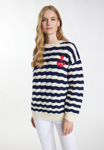 Pullover 'Grassland' di DreiMaster Maritim in blu: frontale