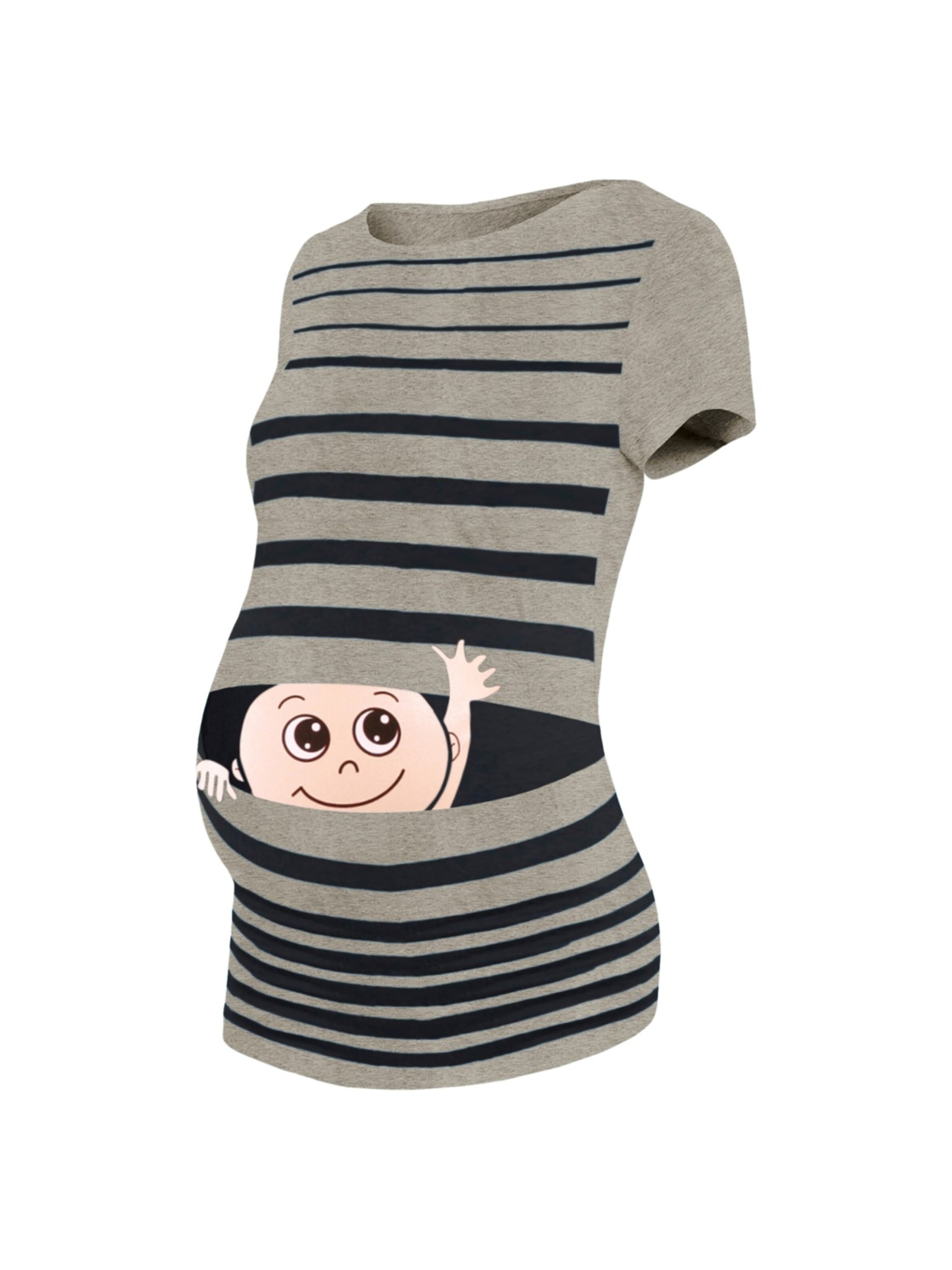 M.M.C. Shirt 'Winke Winke Umstandsshirt' in Grey: front
