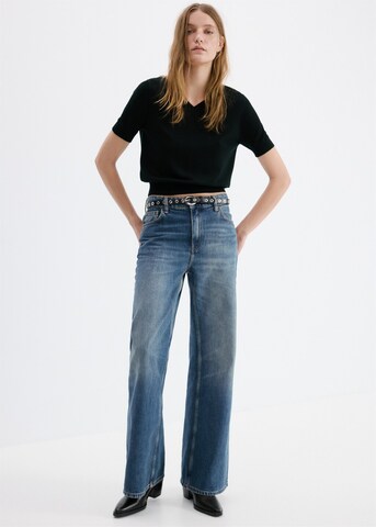 MANGO Wide Leg Jeans 'Cande' in Blau
