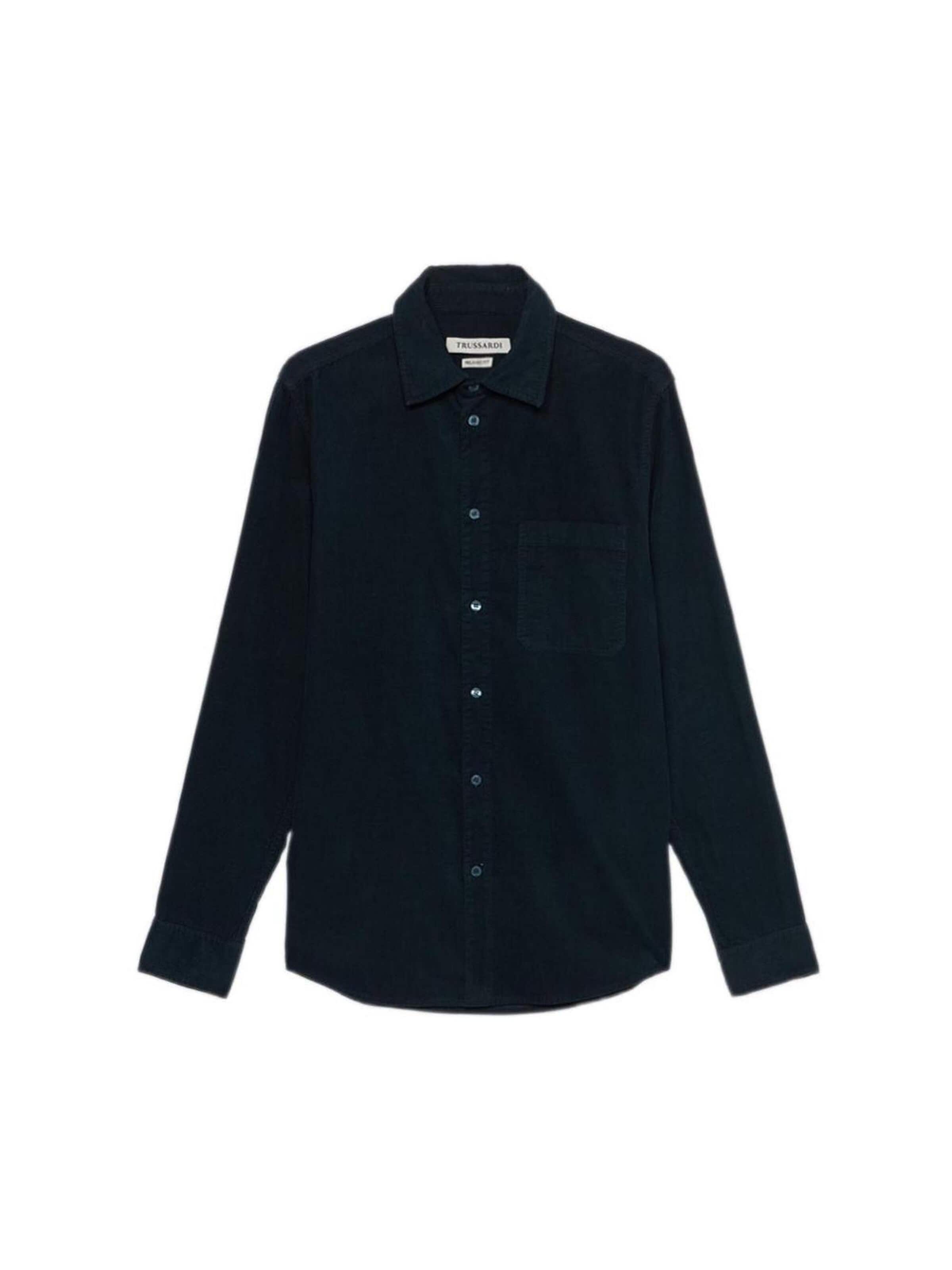 Trussardi Regular fit Button Up Shirt in Blue: front