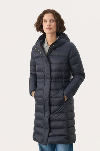 Part Two Wintermantel in Blauw: voorkant