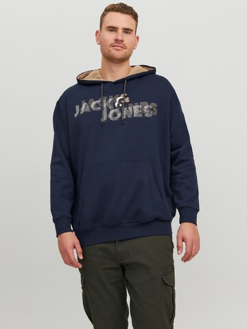 Bluză de molton 'Friday' de la Jack & Jones Plus pe albastru: față