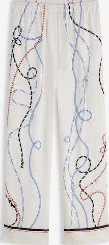 balta TOMMY HILFIGER Plačios klešnės Kelnės 'Rope Print Relaxed Straight': priekis