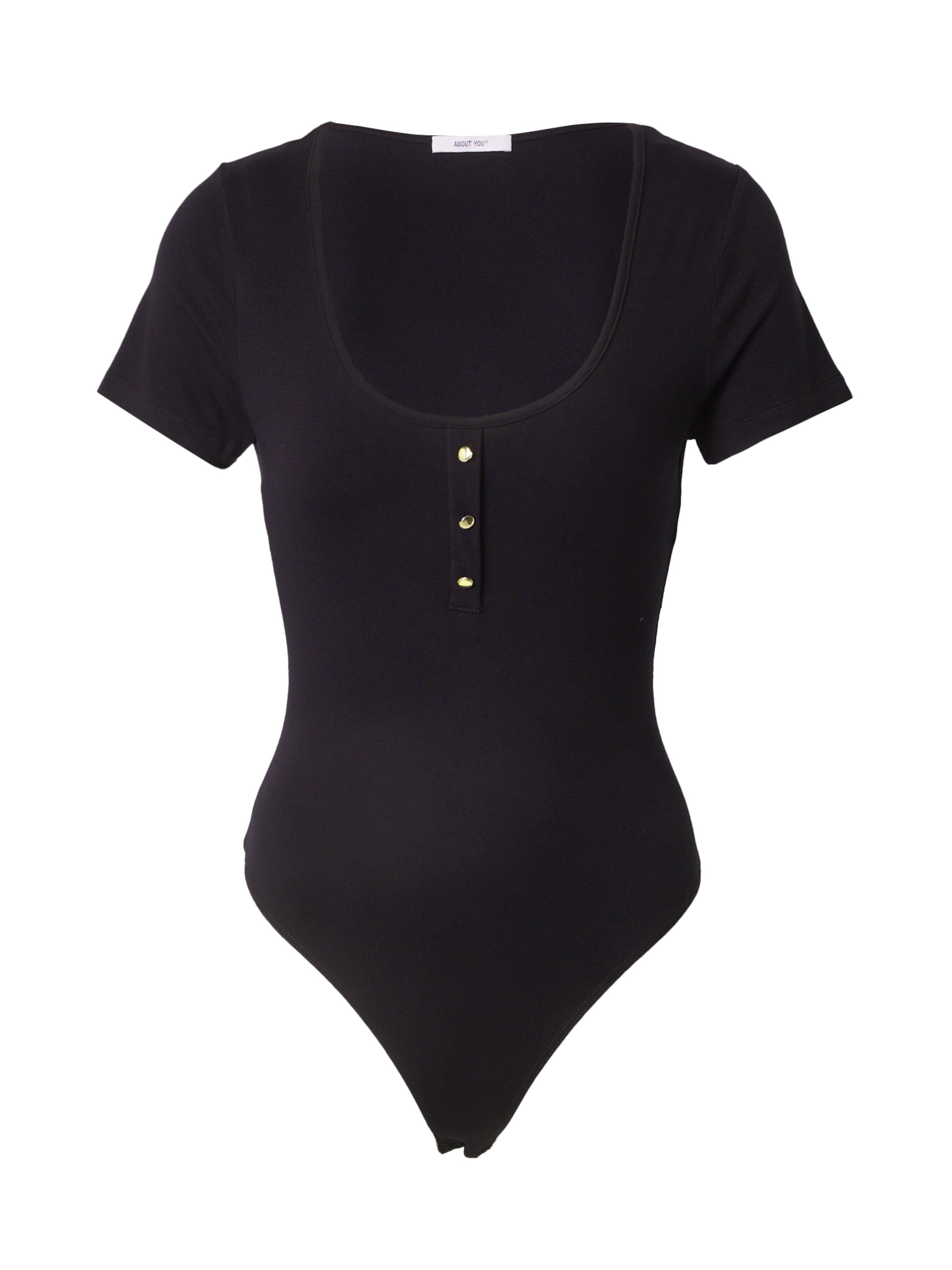 ABOUT YOU Блуза боди 'Valentina' в черно: отпред