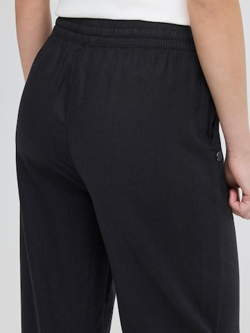 Loosefit Pantalon ' OXAlfas Linen Mix ' Oxmo en noir