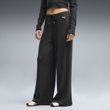 PUMA Wide leg Broek 'Essentials' in Zwart: voorkant