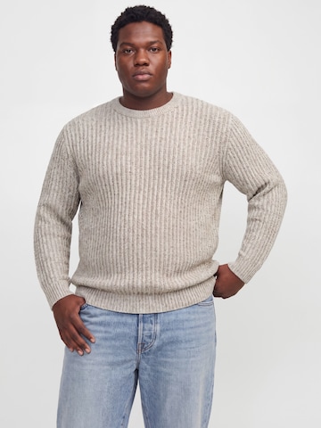 balta Jack & Jones Plus Megztinis 'JJJAXON': priekis