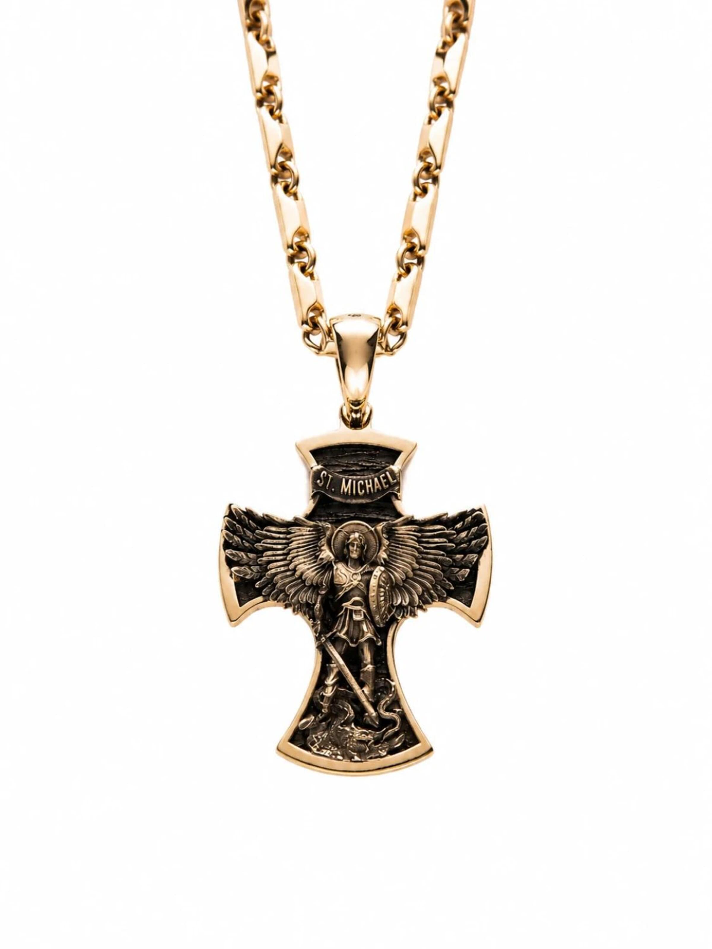 REYTEL Pendant 'ST. ARCHANGEL MICHAEL' i guld: forside