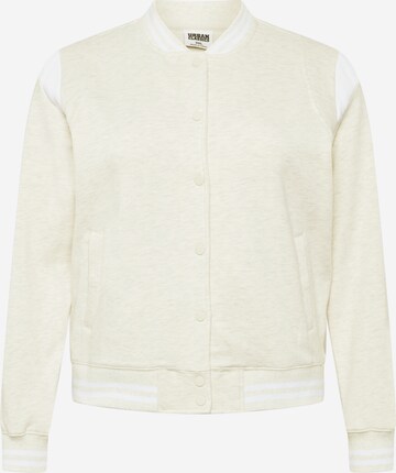 Urban Classics Between-Season Jacket 'Ladies Inset College Sweat Jacket' in Beige: front