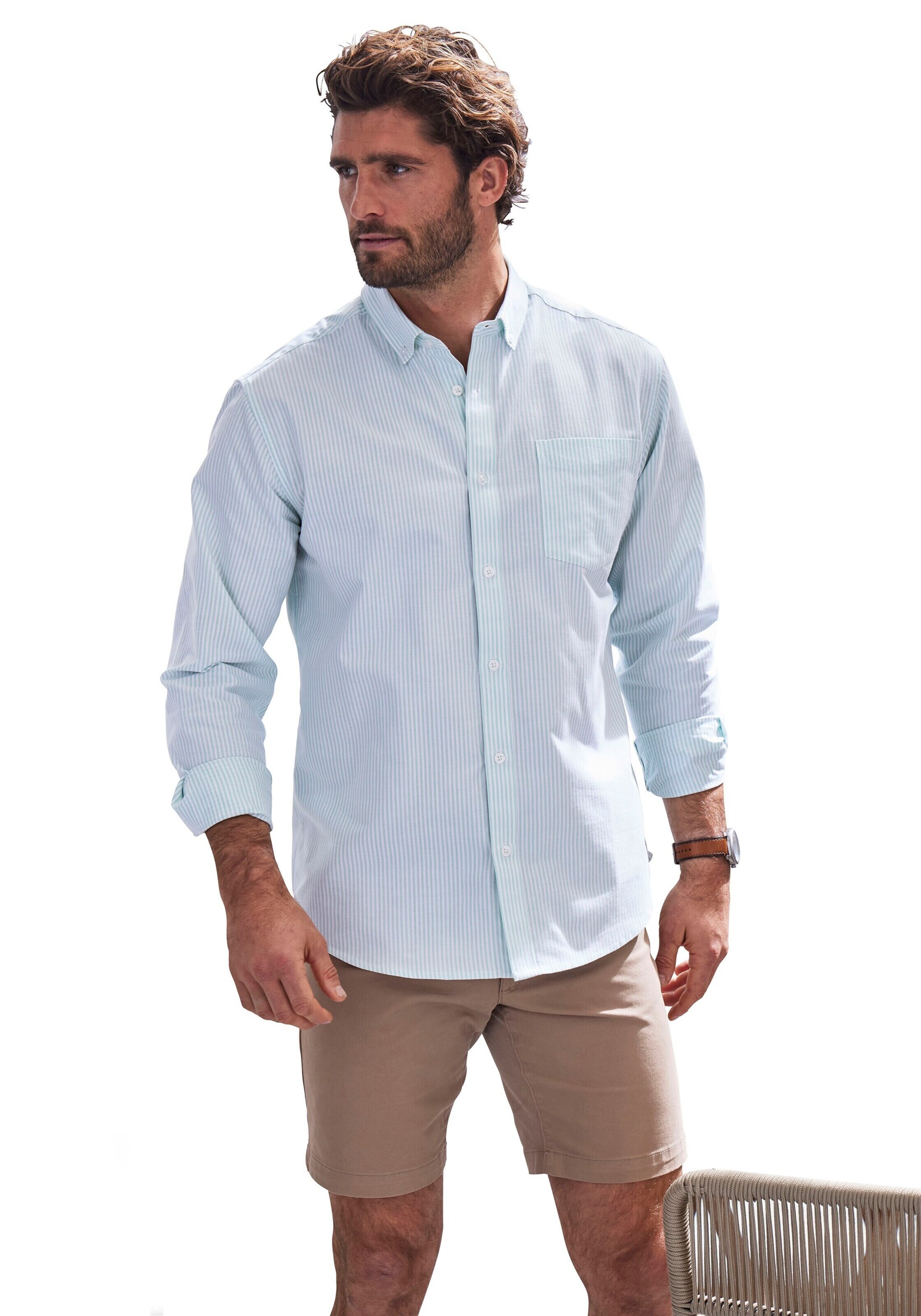 H.I.S Средняя посадка Рубашка в Зеленый