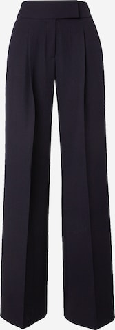 HUGO Red Wide leg Pleat-Front Pants 'Hasmalla' in Blue: front