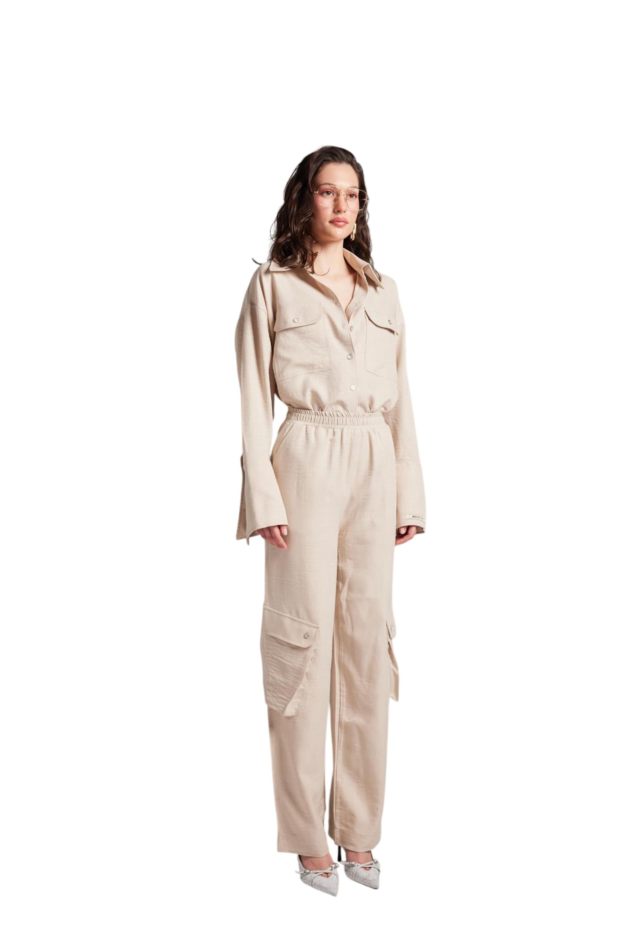 HOLLY LOLLY Loosefit Hose in Beige