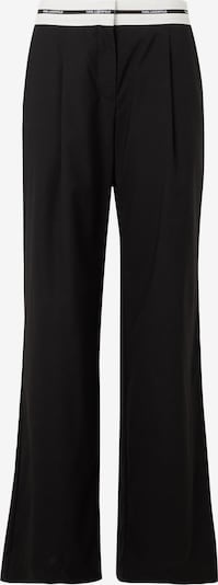 Karl Lagerfeld Hlače s naborima 'ESSENTIAL' u crna / bijela, Pregled proizvoda