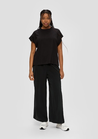 QS Wide Leg Hose in Schwarz