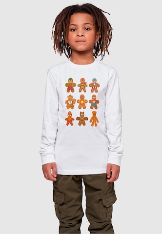 ABSOLUTE CULT Shirt 'Marvel Universe - Christmas Gingerbread Avenger' in White: front