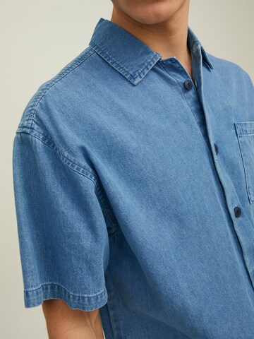 JACK & JONES Regular fit Button Up Shirt 'Leo' in Blue