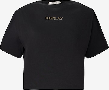 REPLAY Koszulka w kolorze czarny: przód