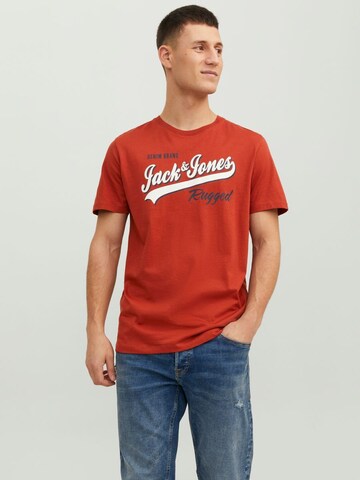 T-Shirt JACK & JONES en rouge : devant