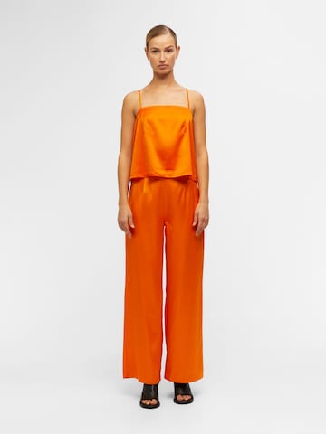 OBJECT Široke hlačnice Hlače 'Hello' | oranžna barva