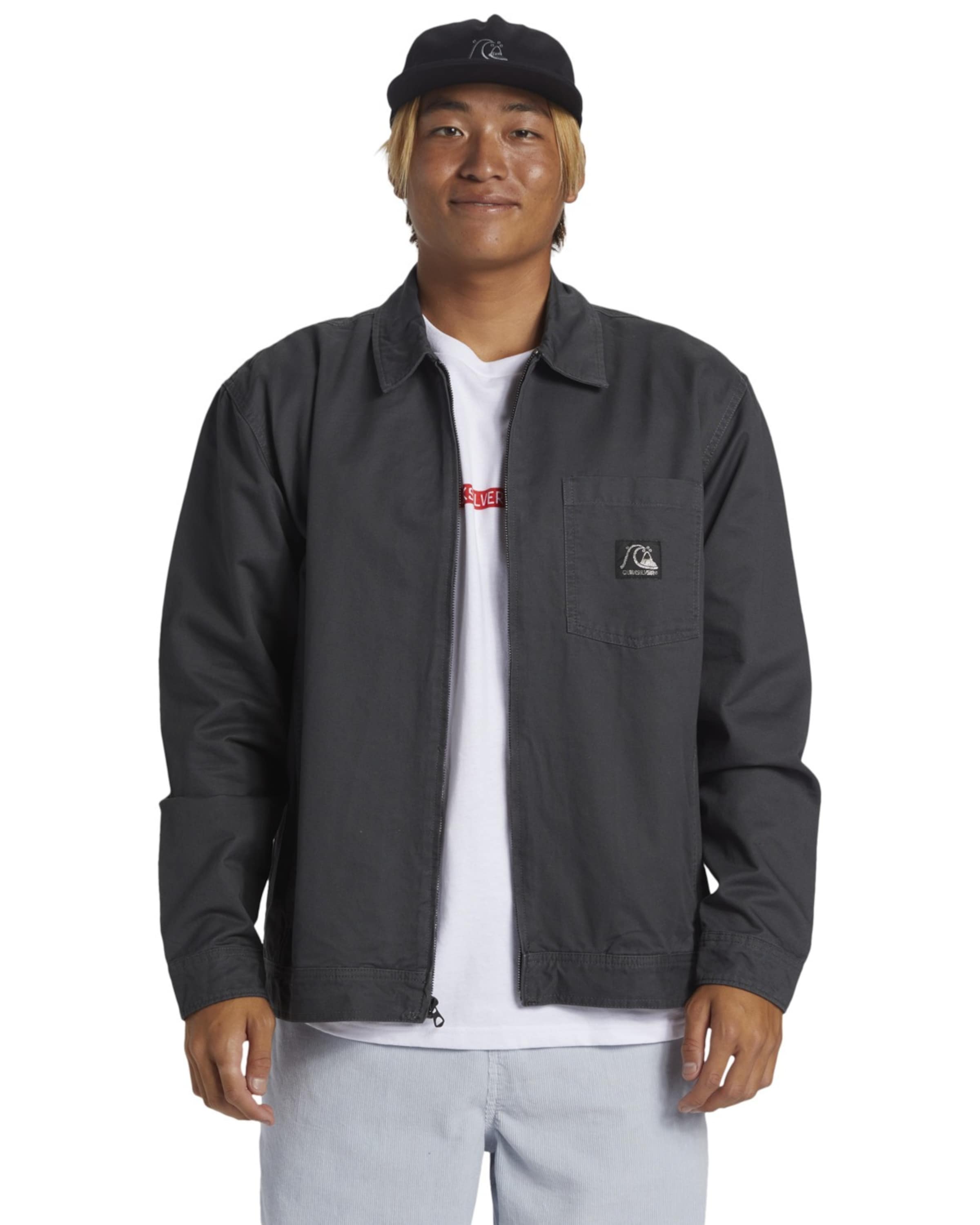 QUIKSILVER Between-Season Jacket 'DNA Surf Harrington' in Grey: front