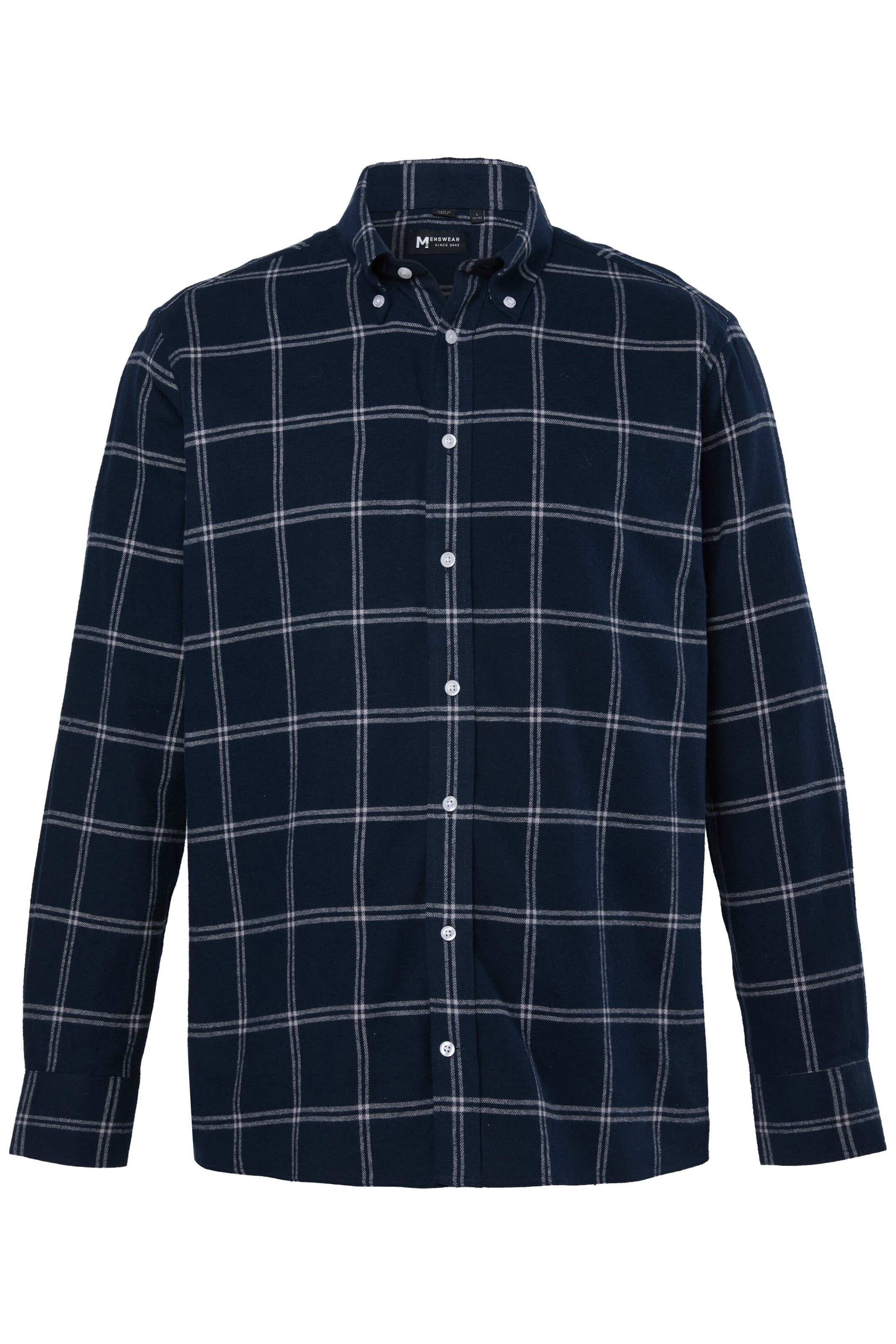 Men Plus Comfort fit Overhemd in Blauw: voorkant