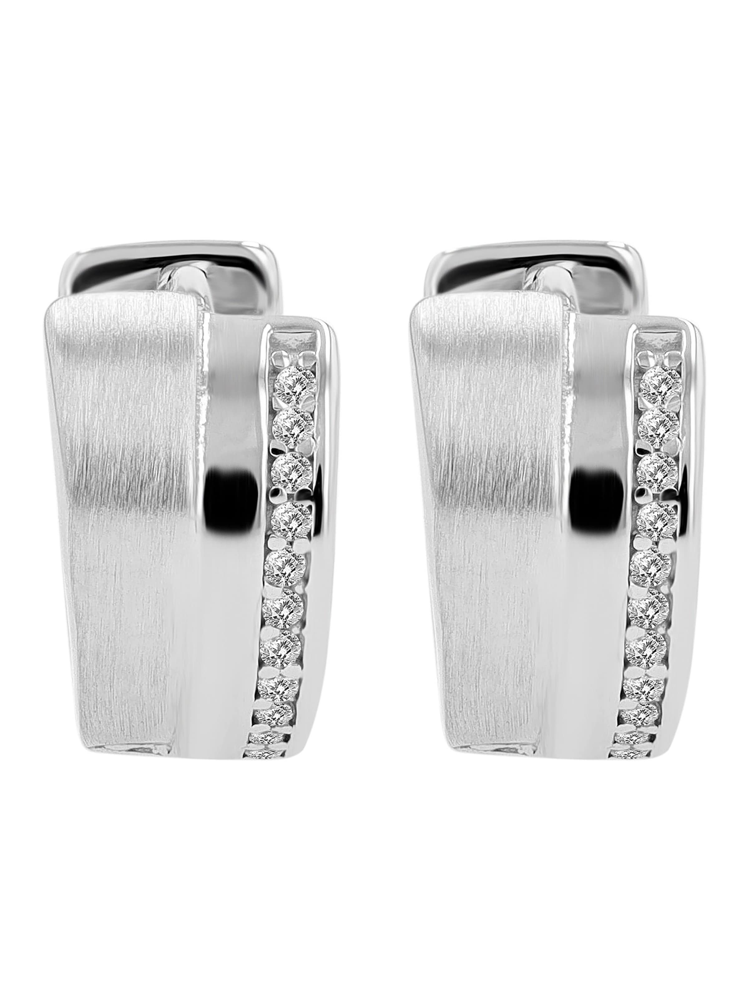 Akzent Ohrringe 'Ortensia, 925 Sterlingsilber, langlebig'‌‌‌‌‌‌‌‌‌‌ in Silber: Vorderseite