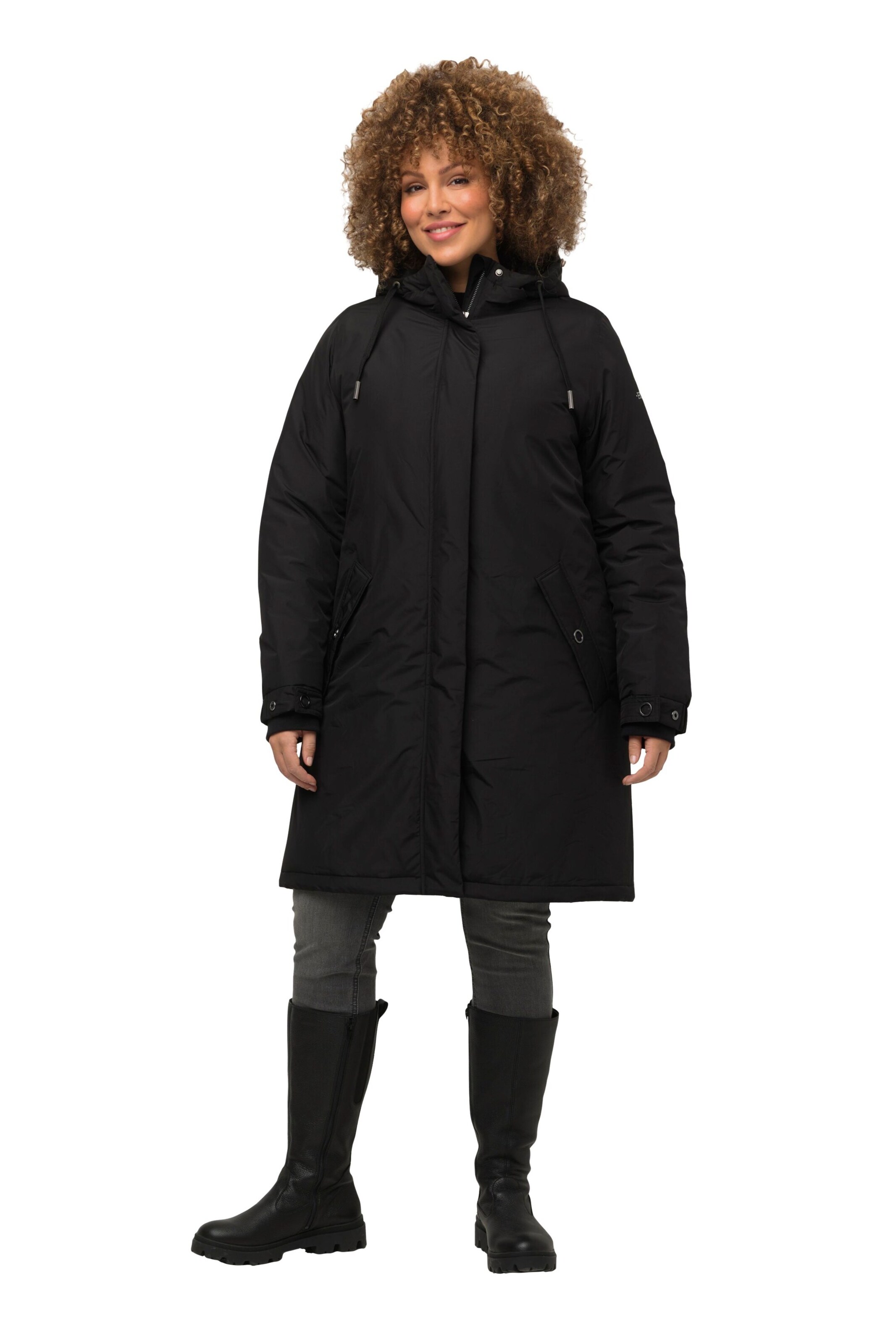 Ulla Popken Funktionsjacke in Schwarz: Vorderseite