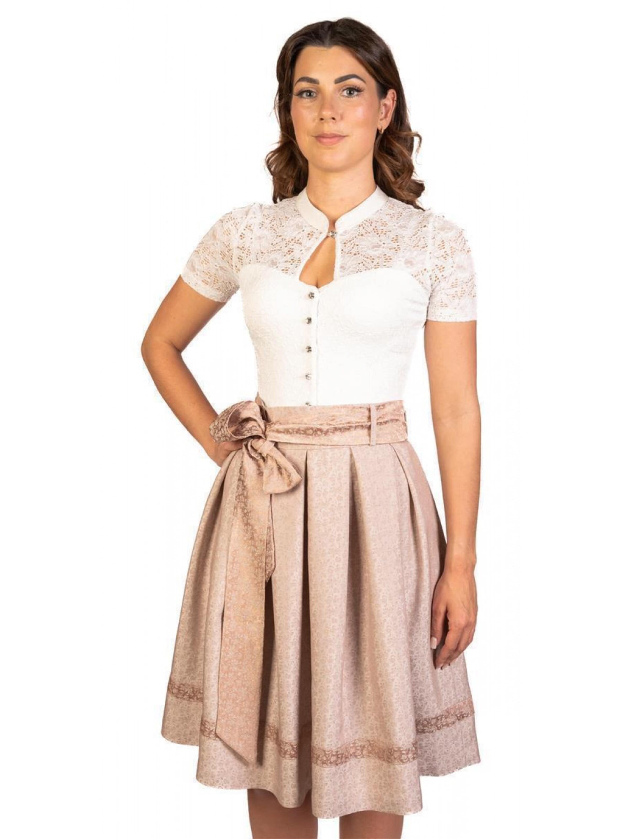 Trachtl Trachtenrock 'LENA'‌‌‌ in Beige: Vorderseite