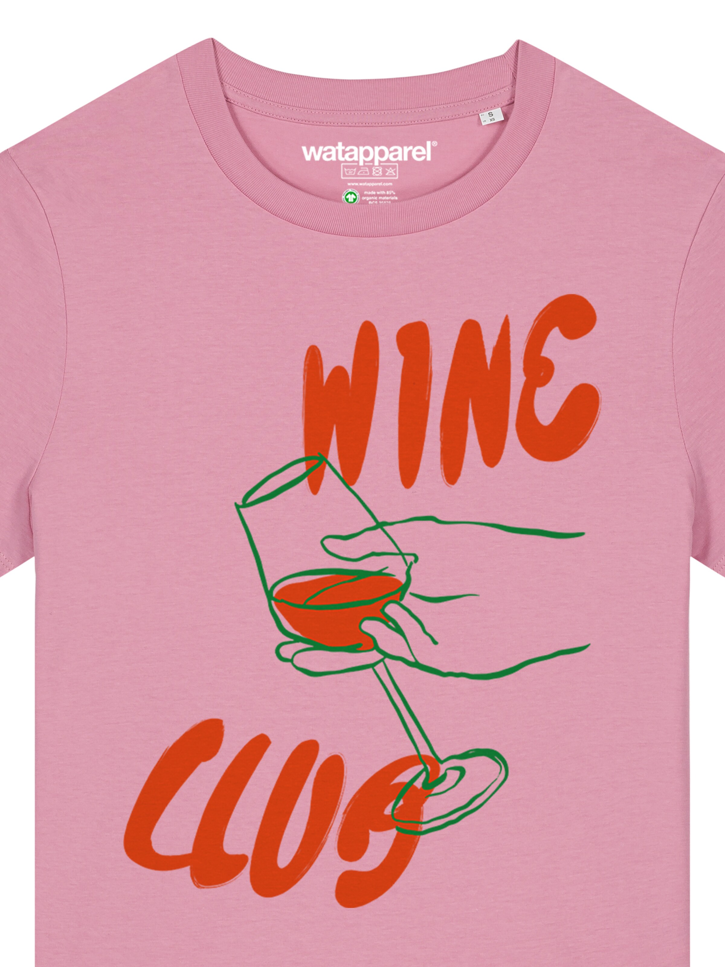 Watapparel T-Shirt 'Wine Club' in Pink