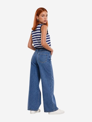 Top 'Viscosa Righe' di I AM in blu