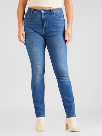 ONLY Curve Skinny Jeans 'ONCROSE' in Blauw: voorkant