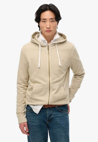 Superdry Sweat jacket 'Essential' in Green: front
