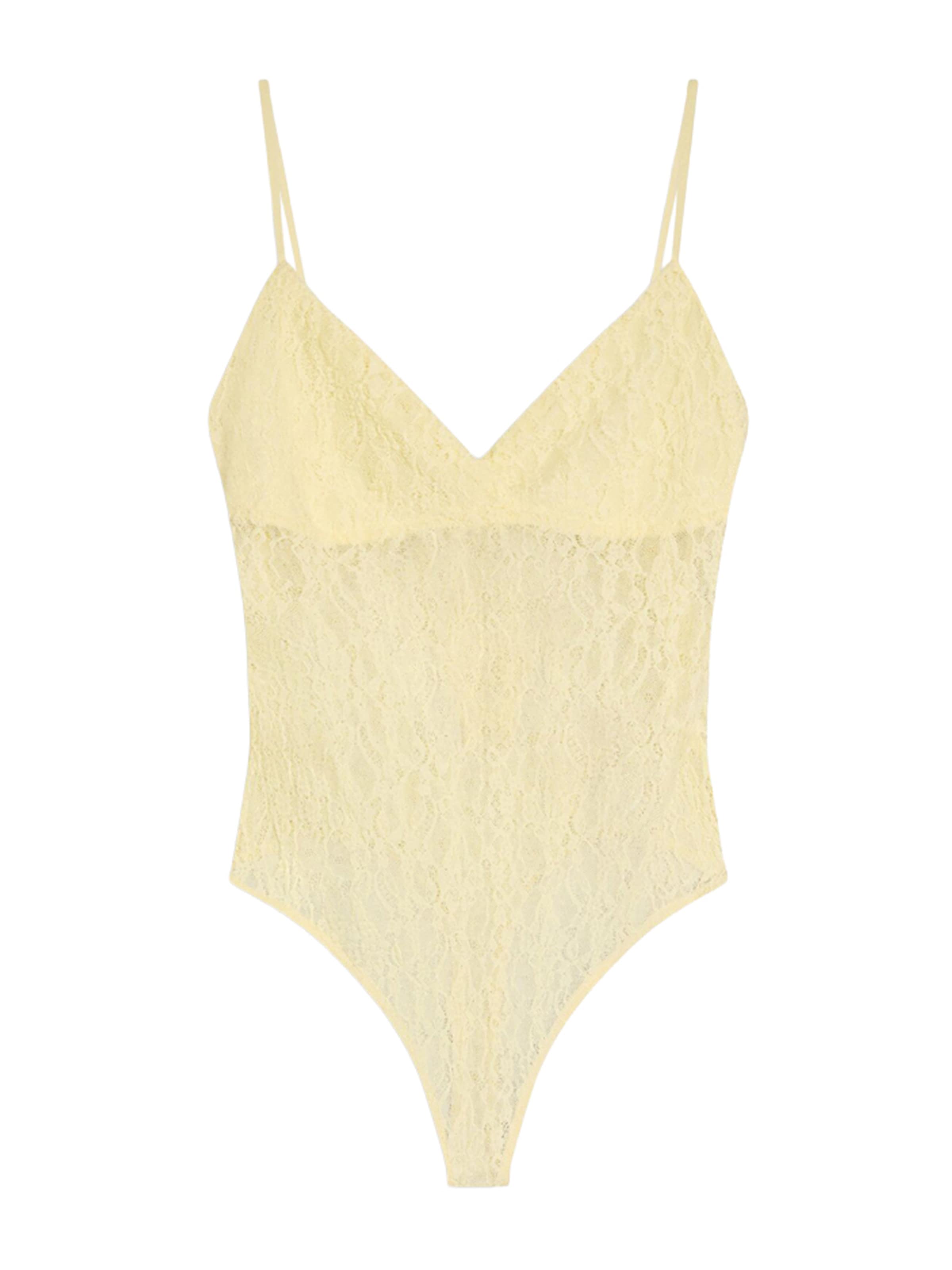 Body de la Bershka pe galben: față