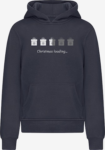 Merchcode Sweatshirt 'Christmas Gifts Loading' in Blue: front